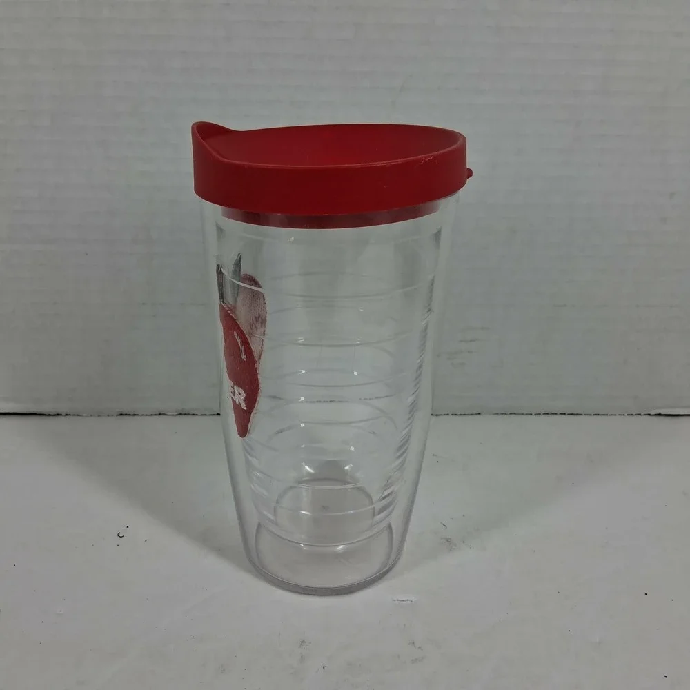 Tervis 16oz Insulated Tumbler with Red Lid #1 Teacher‎ Apple Patch Clear Cup